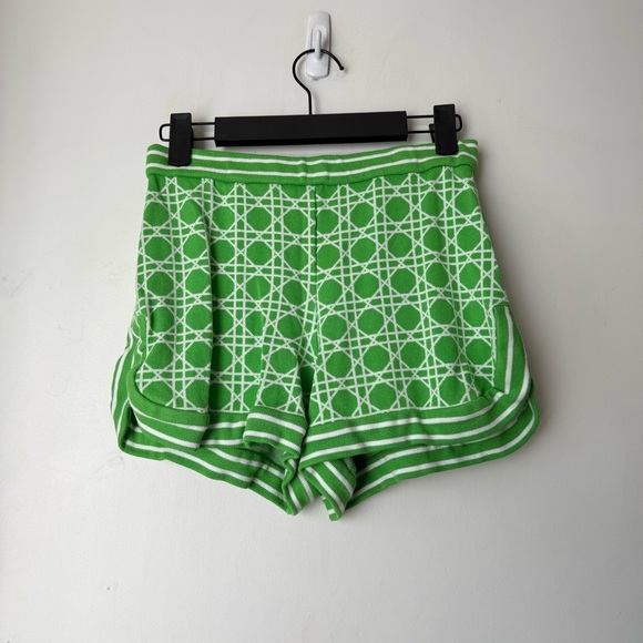 Trina Turk Steffi Billie Jean Green & White Patterned Elastic Waist Short XS - Picture 7 of 10